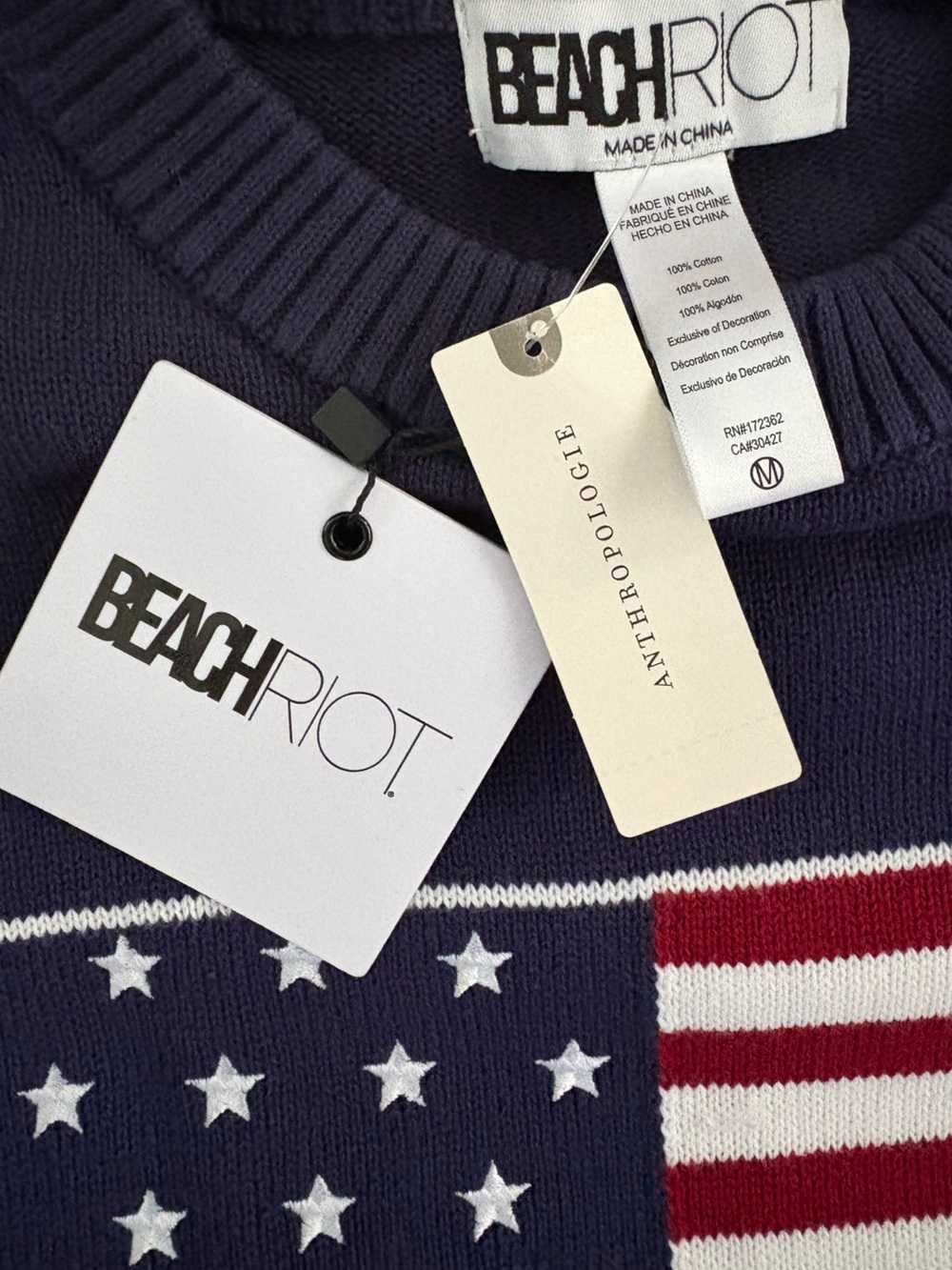 BEACH RIOT➕ANTHROPOLOGIE Callie Americana Sweater NWT - Picture 6 of 10